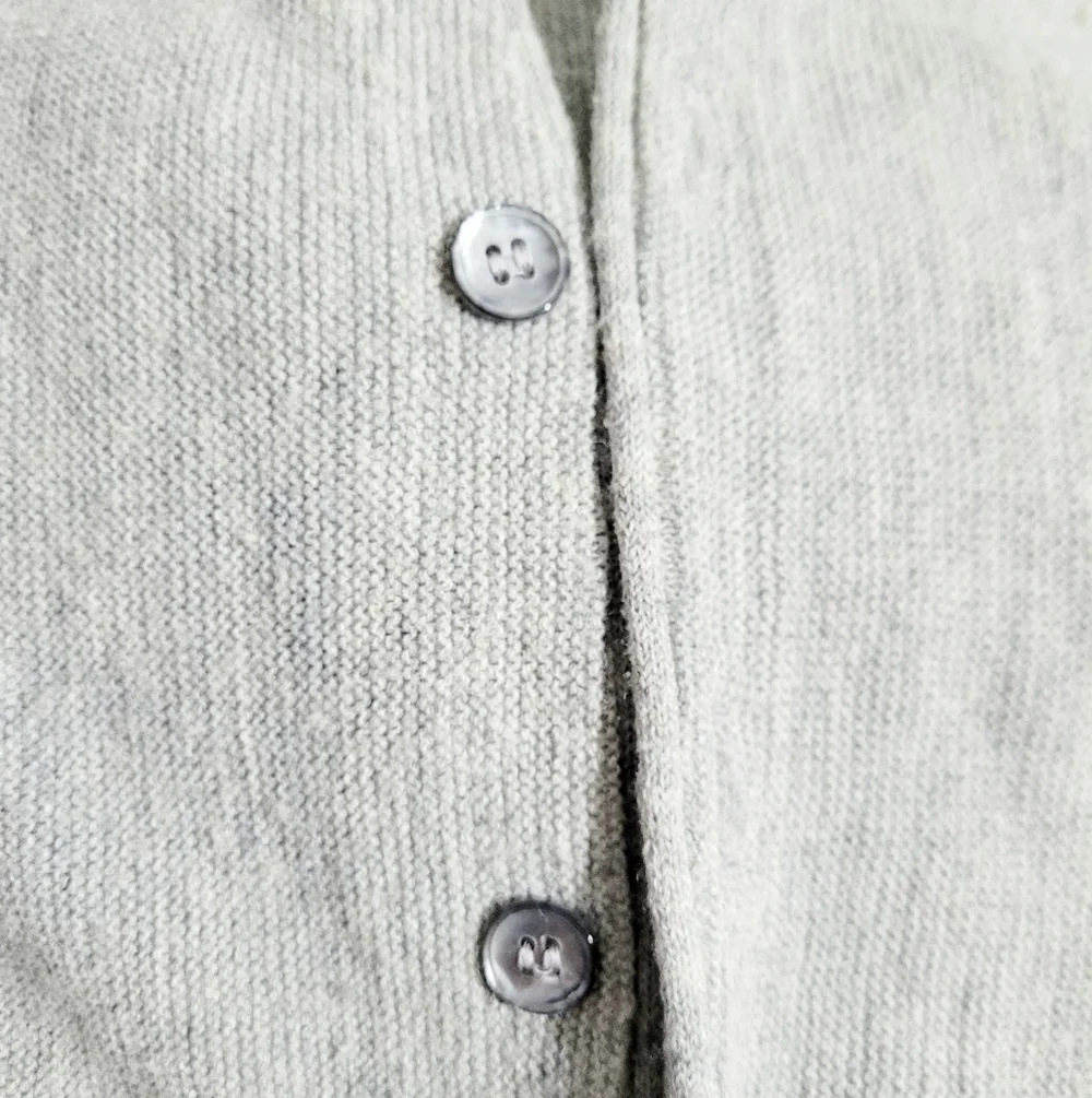 Heritage USA Men’s Cardigan Sweater Size XL Gray Wool Blend Vintage Made In USA